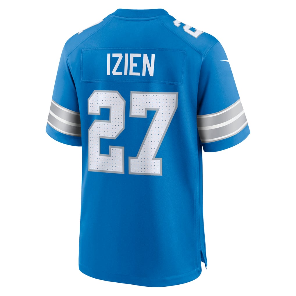Men's Detroit Lions Christian Izien Nike  Blue Team Game Jersey - Image 4