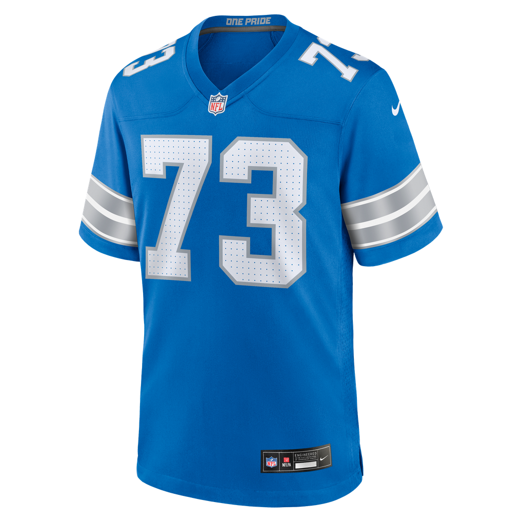 Men's Detroit Lions Christian Mahogany Nike  Blue Team Game Jersey - Image 3