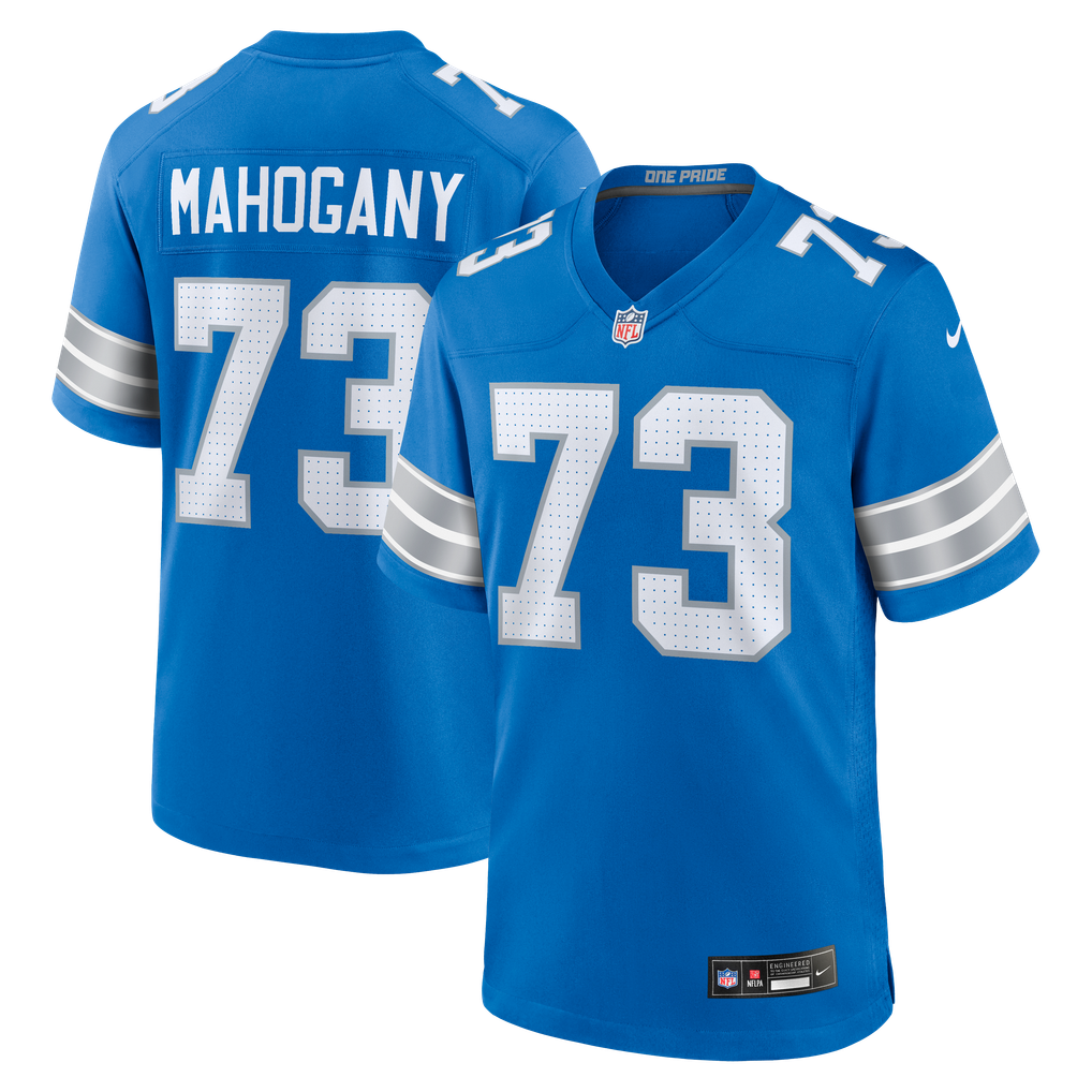 Men's Detroit Lions Christian Mahogany Nike  Blue Team Game Jersey - Image 1