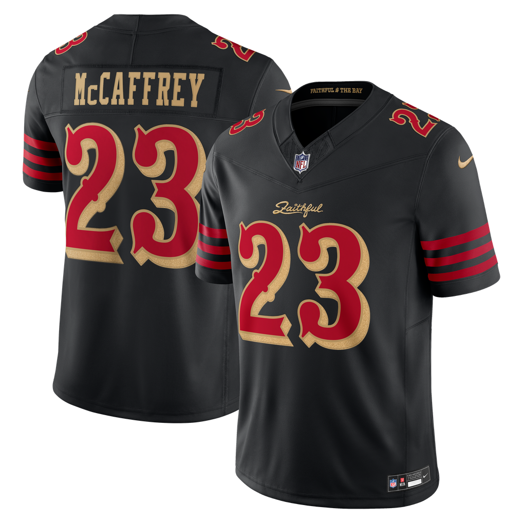 Men's San Francisco 49ers Christian McCaffrey Nike Black Rivalries Collection Stitched Limited Jersey - Image 2