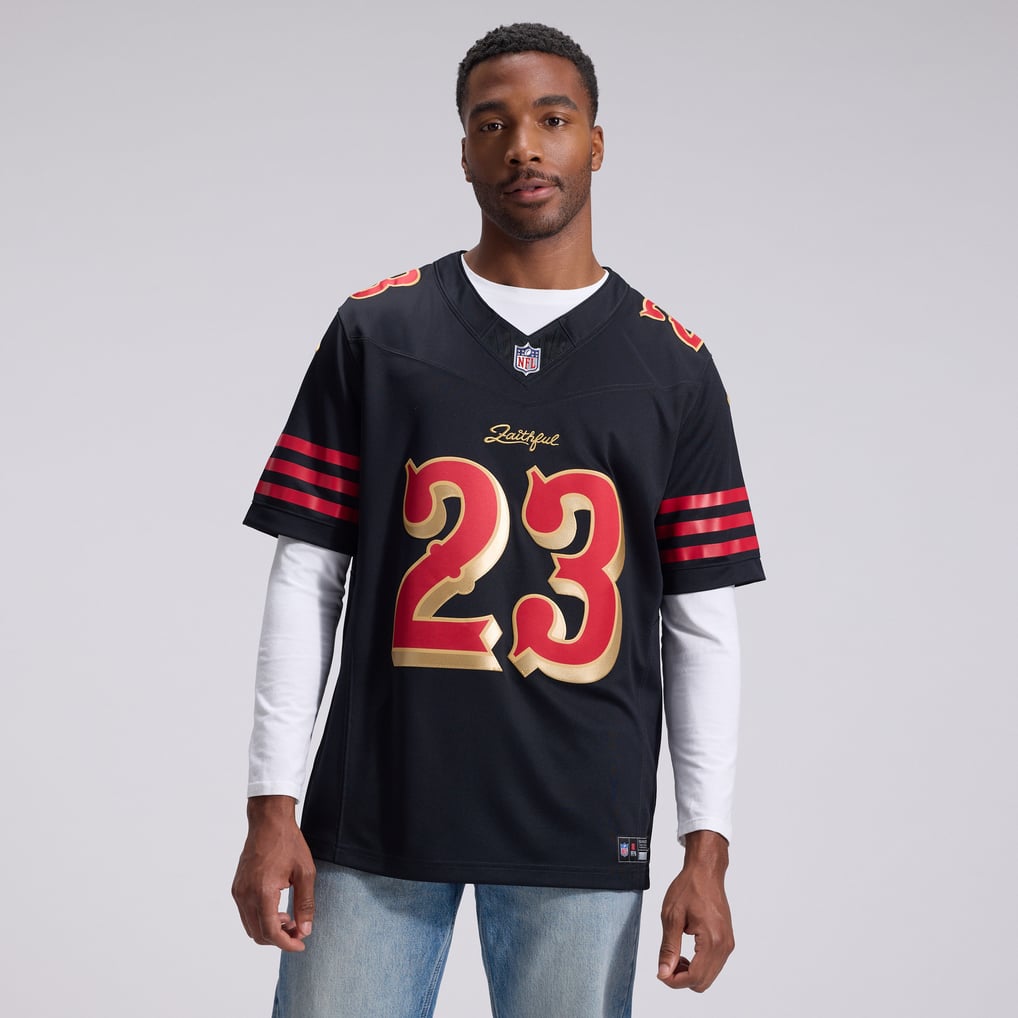 Men's San Francisco 49ers Christian McCaffrey Nike Black Rivalries Collection Stitched Limited Jersey - Image 3
