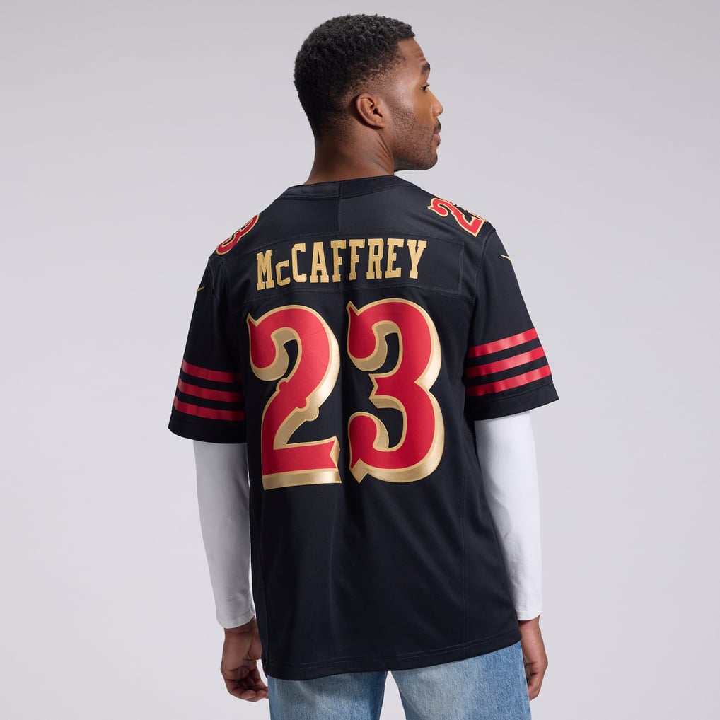 Men's San Francisco 49ers Christian McCaffrey Nike Black Rivalries Collection Stitched Limited Jersey - Image 4