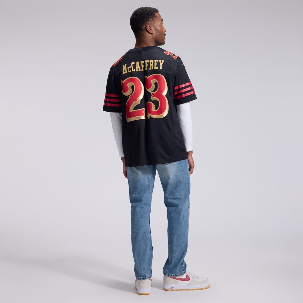 Men's San Francisco 49ers Christian McCaffrey Nike Black Rivalries Collection Stitched Limited Jersey - Image 6