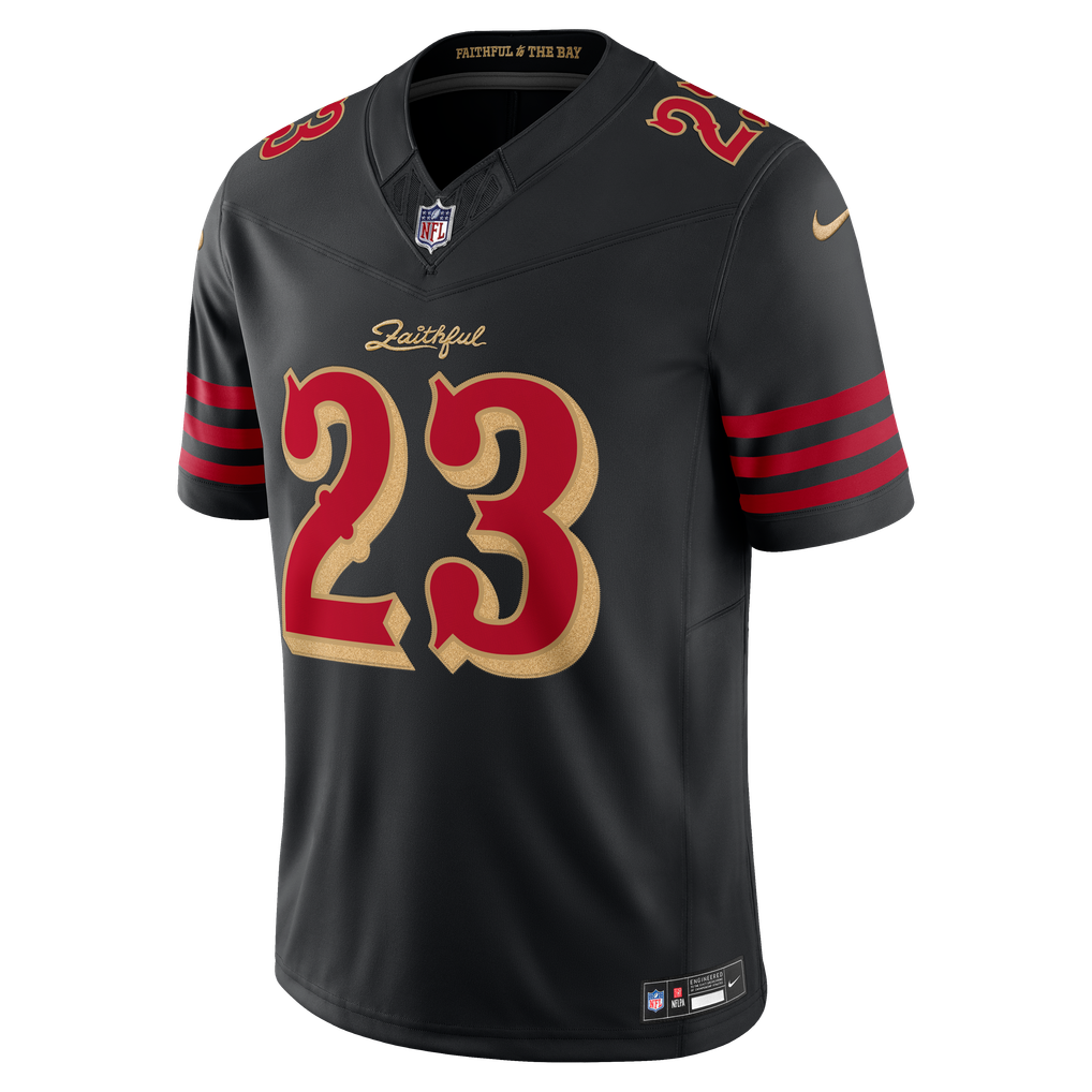 Men's San Francisco 49ers Christian McCaffrey Nike Black Rivalries Collection Stitched Limited Jersey - Image 7