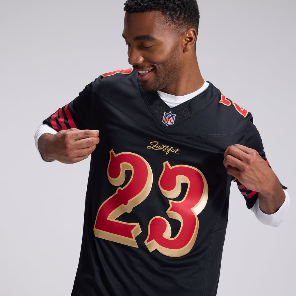 Men's San Francisco 49ers Christian McCaffrey Nike Black Rivalries Collection Stitched Limited Jersey - Image 10