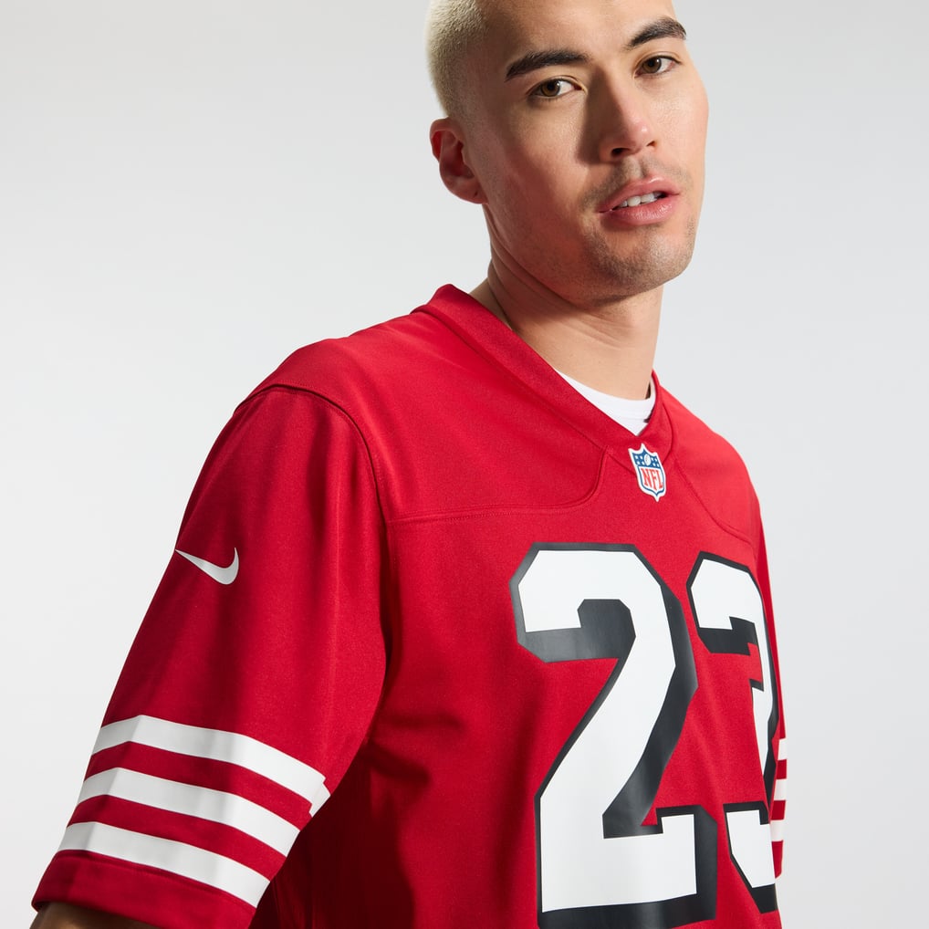 Men's San Francisco 49ers Christian McCaffrey Nike Scarlet Alternate Game Player Jersey - Image 11