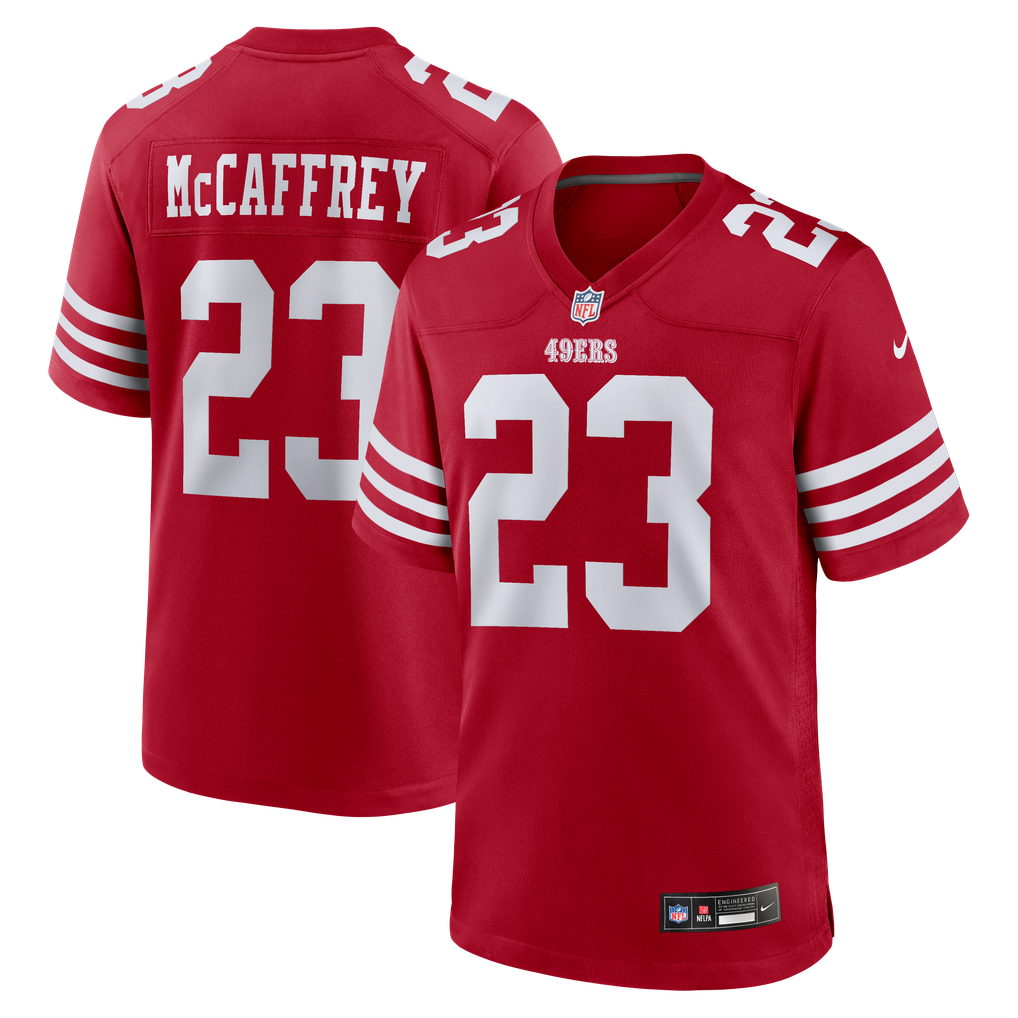 Men's San Francisco 49ers Christian McCaffrey Nike Scarlet Game Player Jersey - Image 2