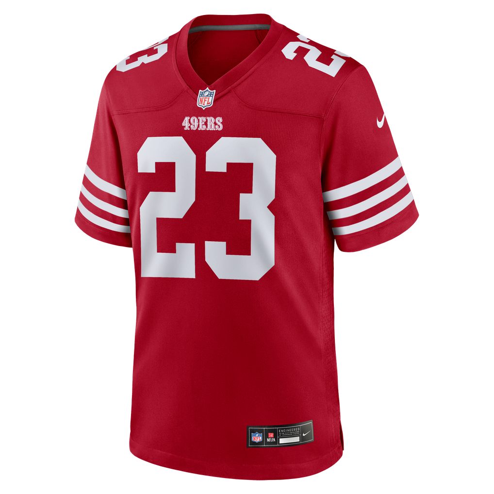 Men's San Francisco 49ers Christian McCaffrey Nike Scarlet Game Player Jersey - Image 6