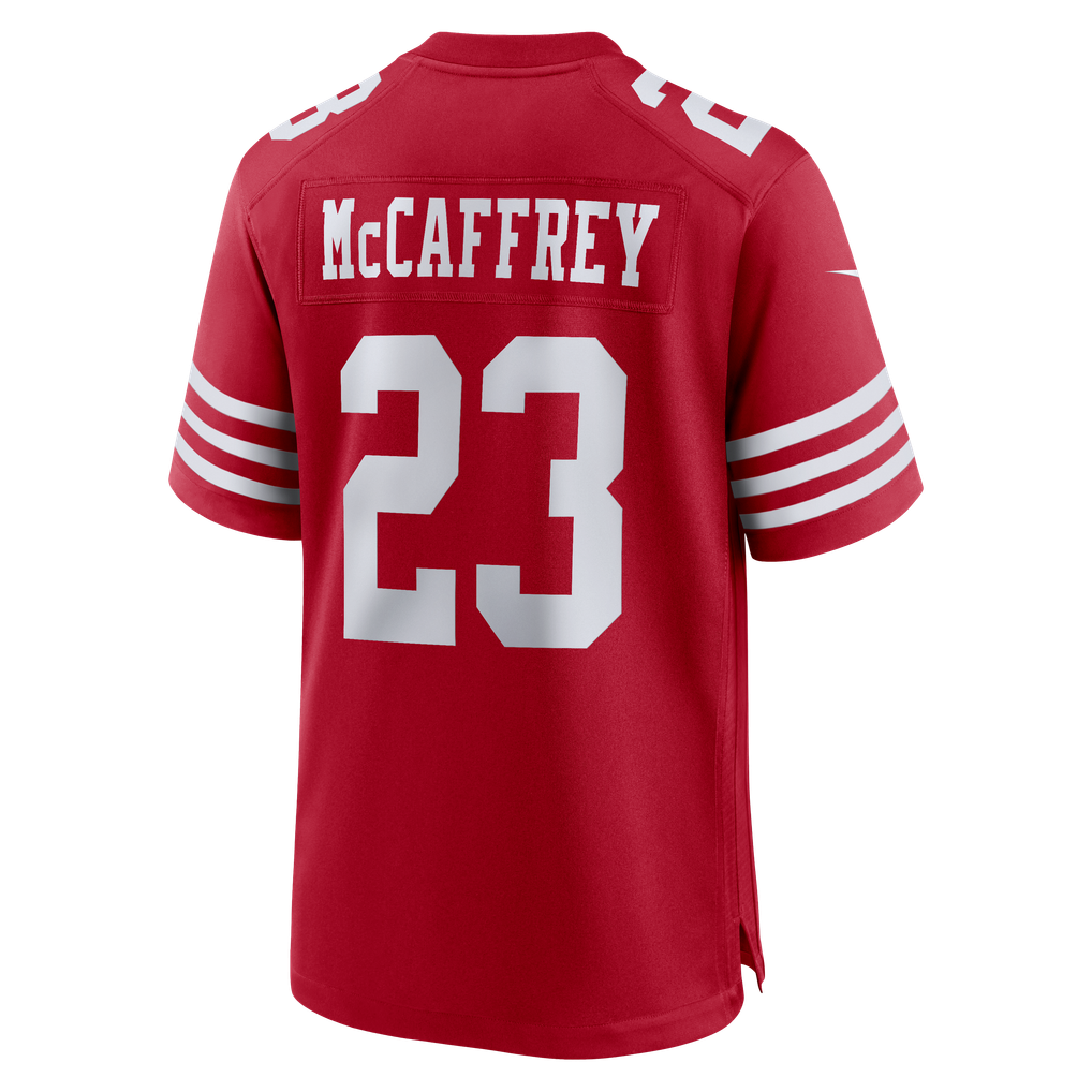 Men's San Francisco 49ers Christian McCaffrey Nike Scarlet Game Player Jersey - Image 7