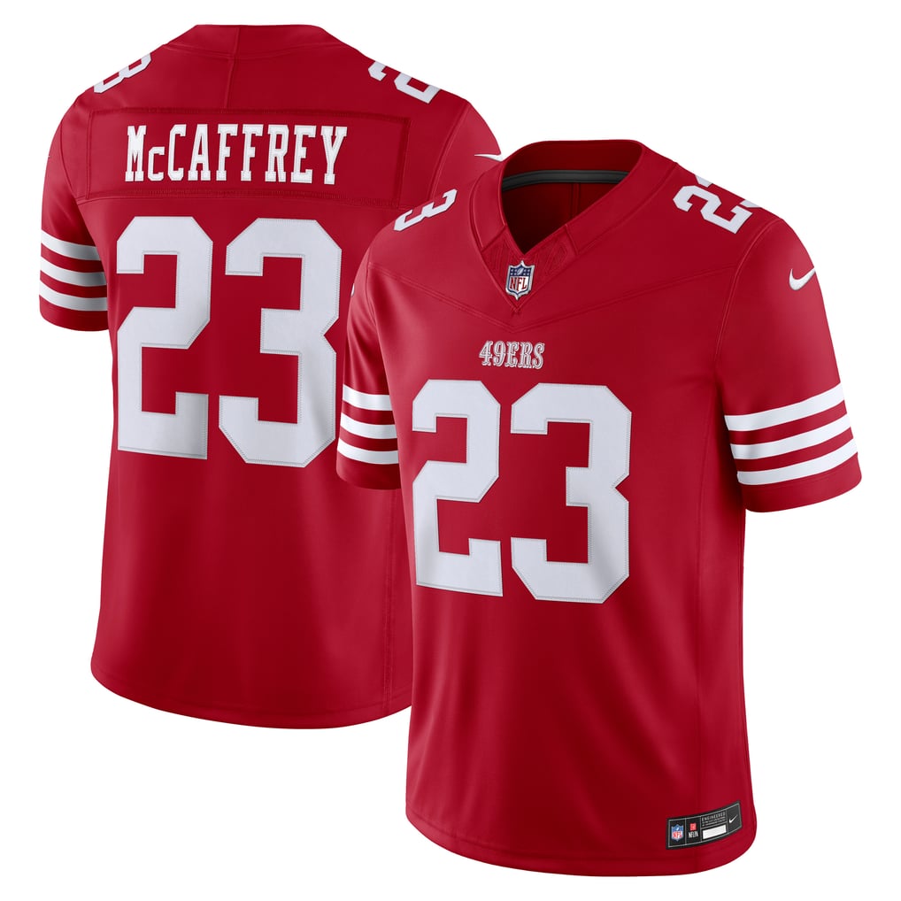 Men's San Francisco 49ers Christian McCaffrey Nike Scarlet Team Vapor F.U.S.E. Stitched Limited Jersey - Image 2