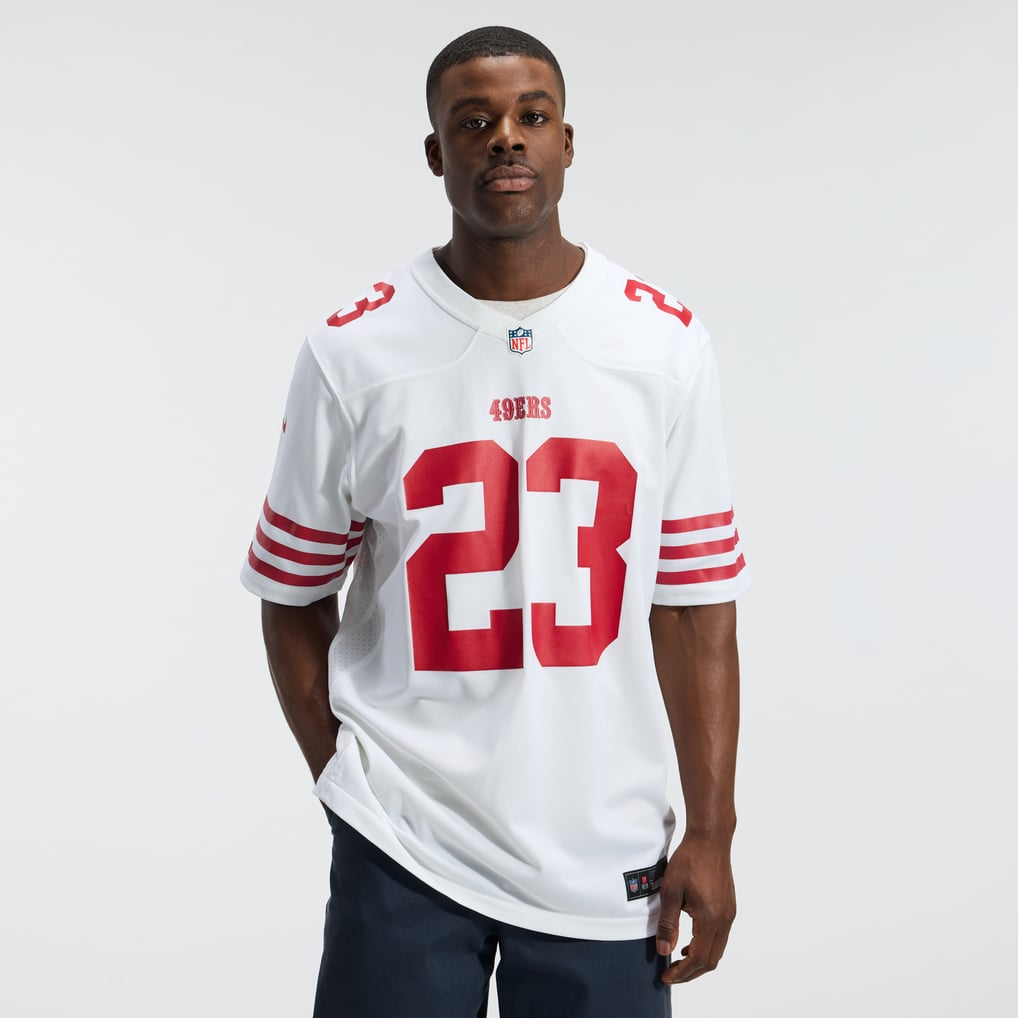 Men's San Francisco 49ers Christian McCaffrey Nike White Game Player Jersey - Image 3