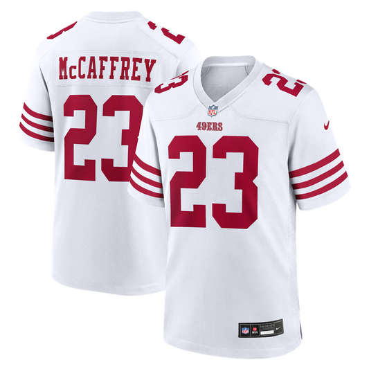 Men's San Francisco 49ers Christian McCaffrey Nike White Game Player Jersey - Image 1