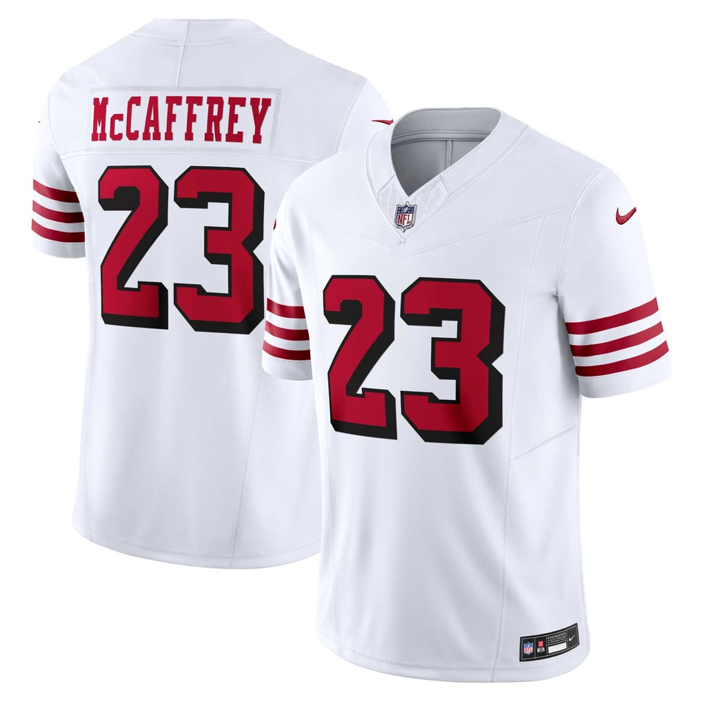 Men's San Francisco 49ers Christian McCaffrey Nike White Vapor F.U.S.E. Limited 2nd Alternate Jersey - Image 1