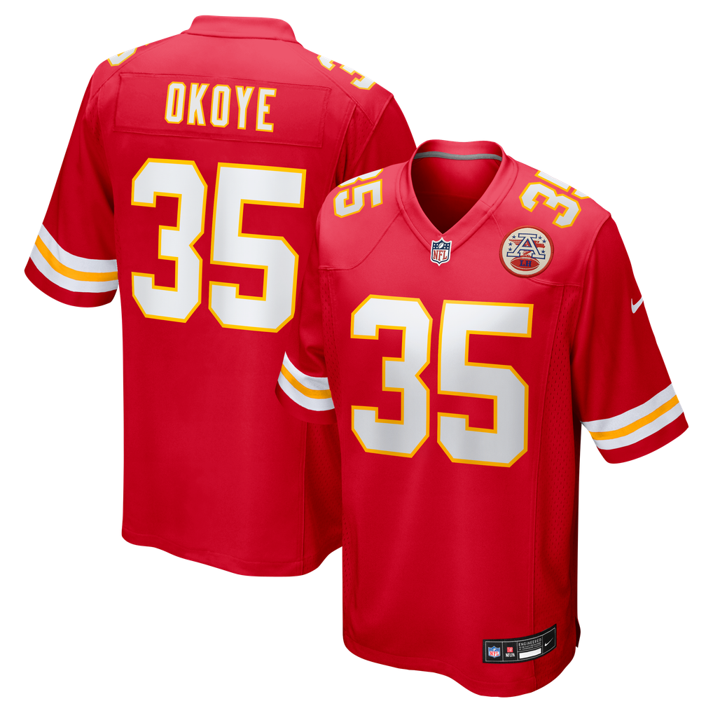 Men's Kansas City Chiefs Christian Okoye Nike Red Game Retired Player Jersey - Image 2