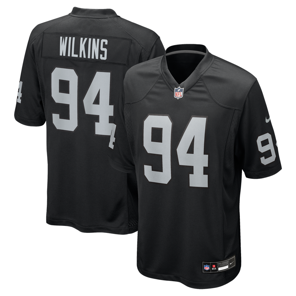 Men's Las Vegas Raiders Christian Wilkins Nike  Black Team Game Jersey - Image 2