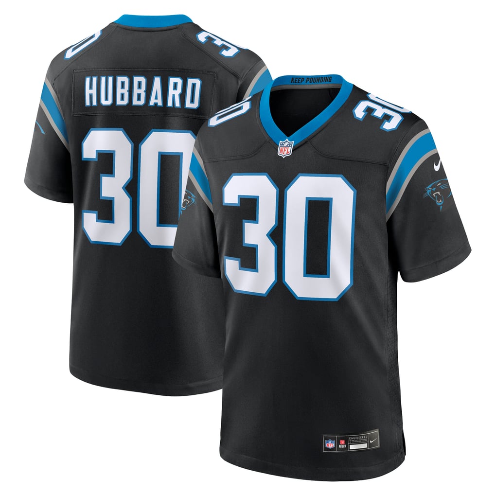 Men's Carolina Panthers Chuba Hubbard Nike Black Team Game Jersey - Image 1