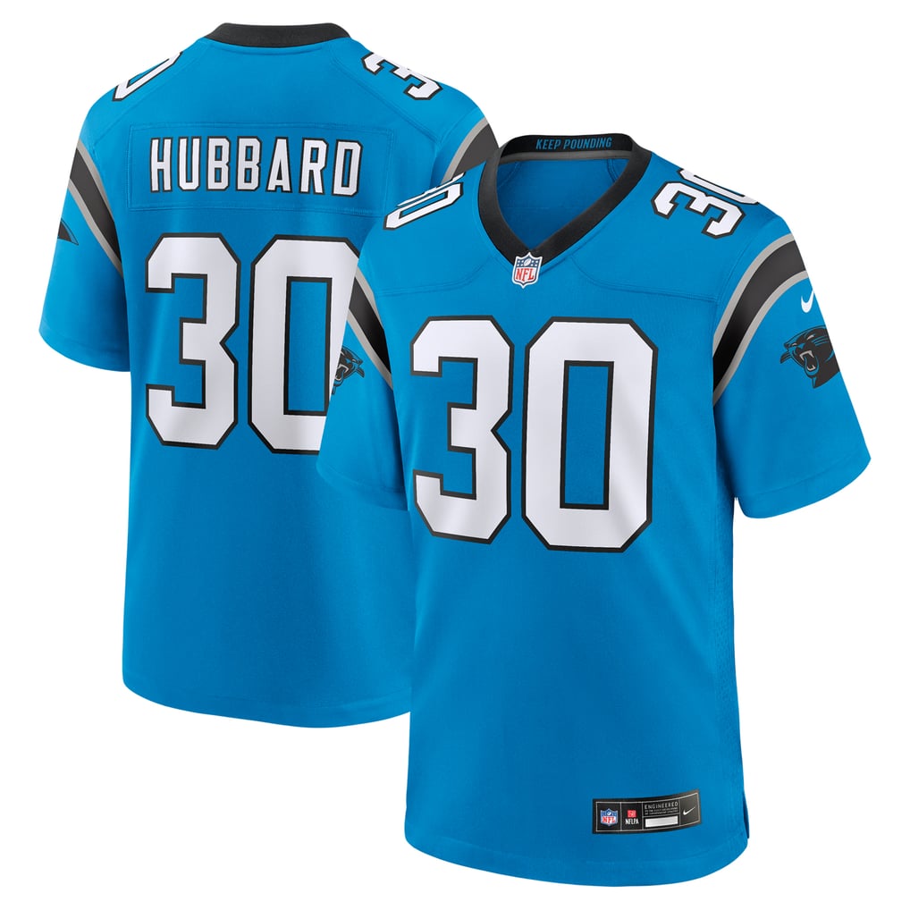Men's Carolina Panthers Chuba Hubbard Nike Blue Alternate Game Jersey - Image 2