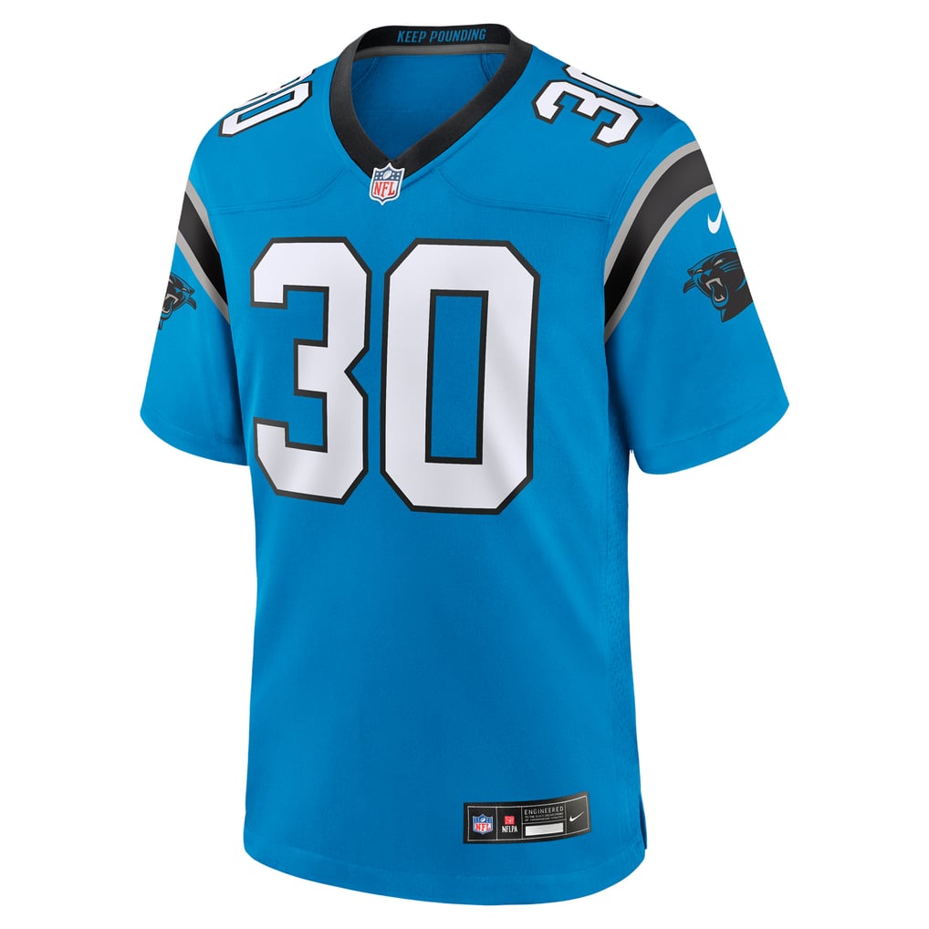 Men's Carolina Panthers Chuba Hubbard Nike Blue Alternate Game Jersey - Image 3