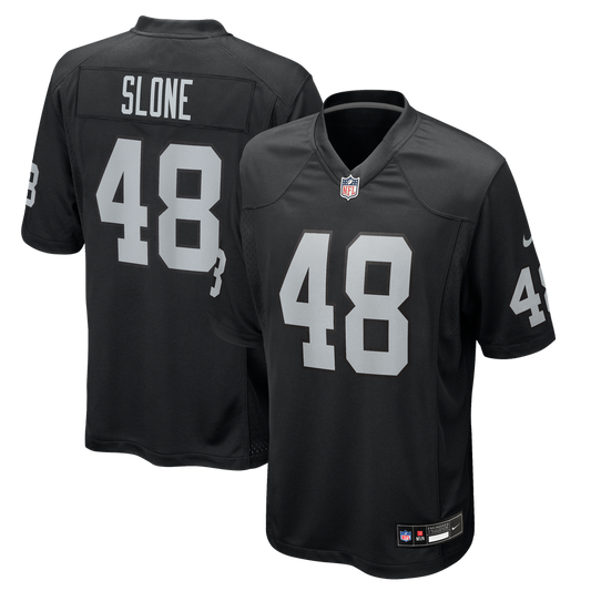 Men's Las Vegas Raiders Cian Slone Nike Black Team Game Jersey - Image 1