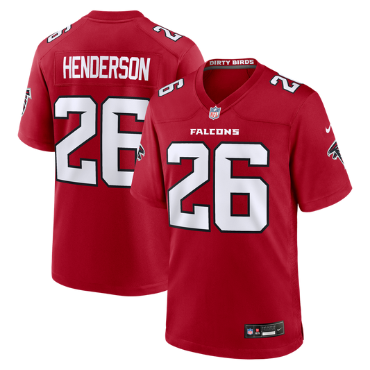 Men's Atlanta Falcons CJ Henderson Nike Red Team Game Jersey