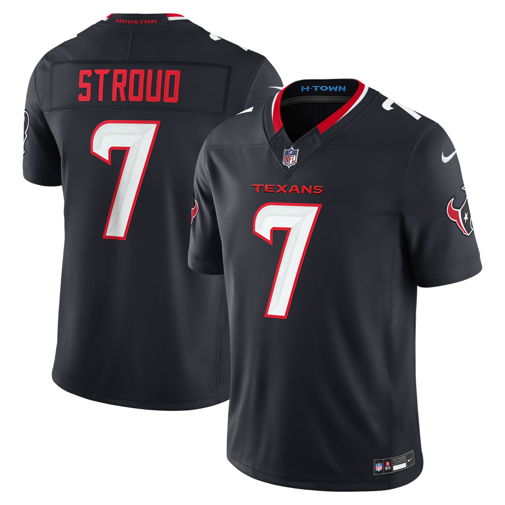 Men's Houston Texans C.J. Stroud Nike Navy Team Vapor F.U.S.E. Stitched Limited Jersey - Image 2