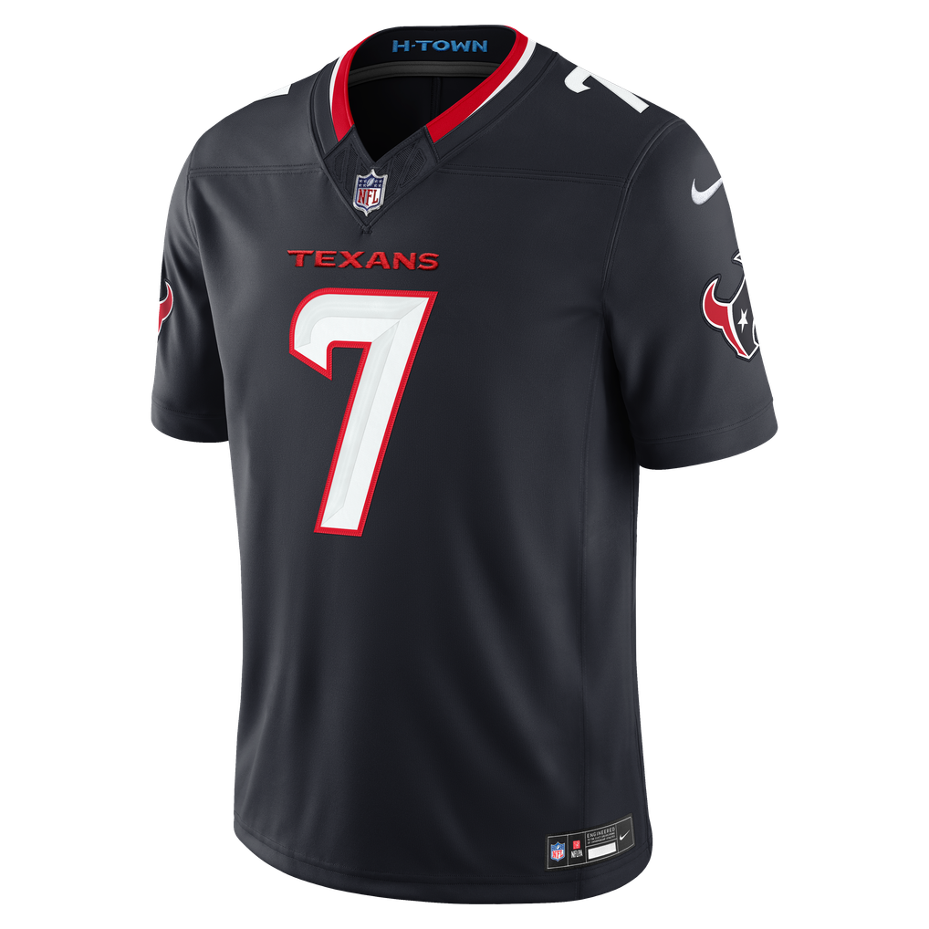 Men's Houston Texans C.J. Stroud Nike Navy Team Vapor F.U.S.E. Stitched Limited Jersey - Image 7