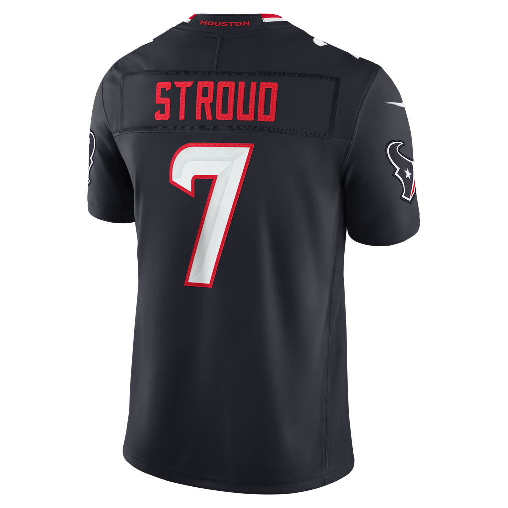 Men's Houston Texans C.J. Stroud Nike Navy Team Vapor F.U.S.E. Stitched Limited Jersey - Image 8