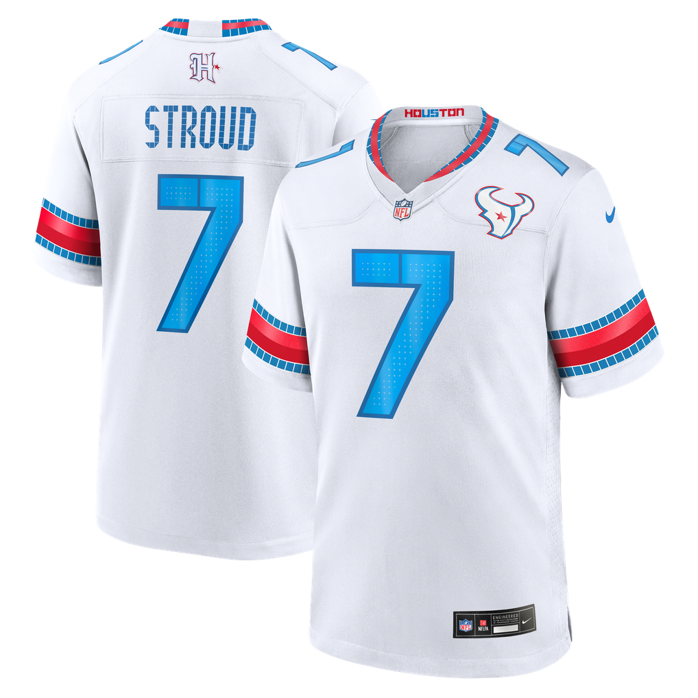 Men's Houston Texans C.J. Stroud Nike White 2026 Rivalries Collection Game Jersey - Image 2