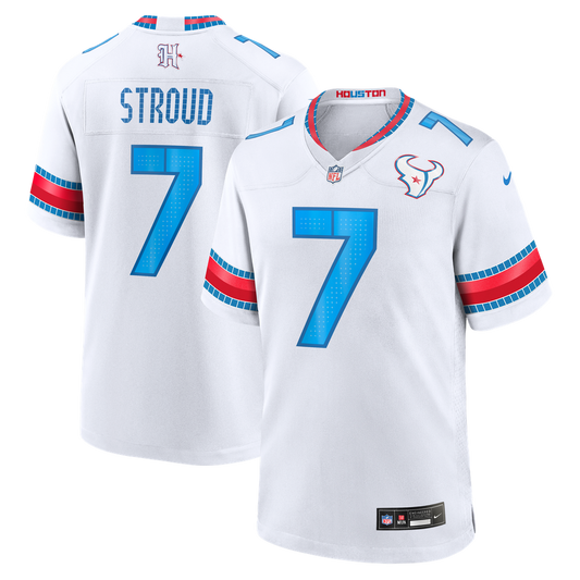 Men's Houston Texans C.J. Stroud Nike White 2026 Rivalries Collection Game Jersey - Image 1