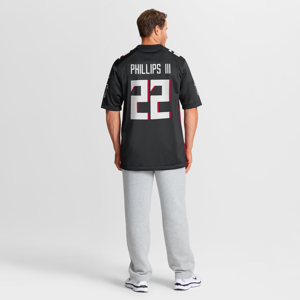 Men's Atlanta Falcons Clark Phillips III Nike Black Team Game Jersey