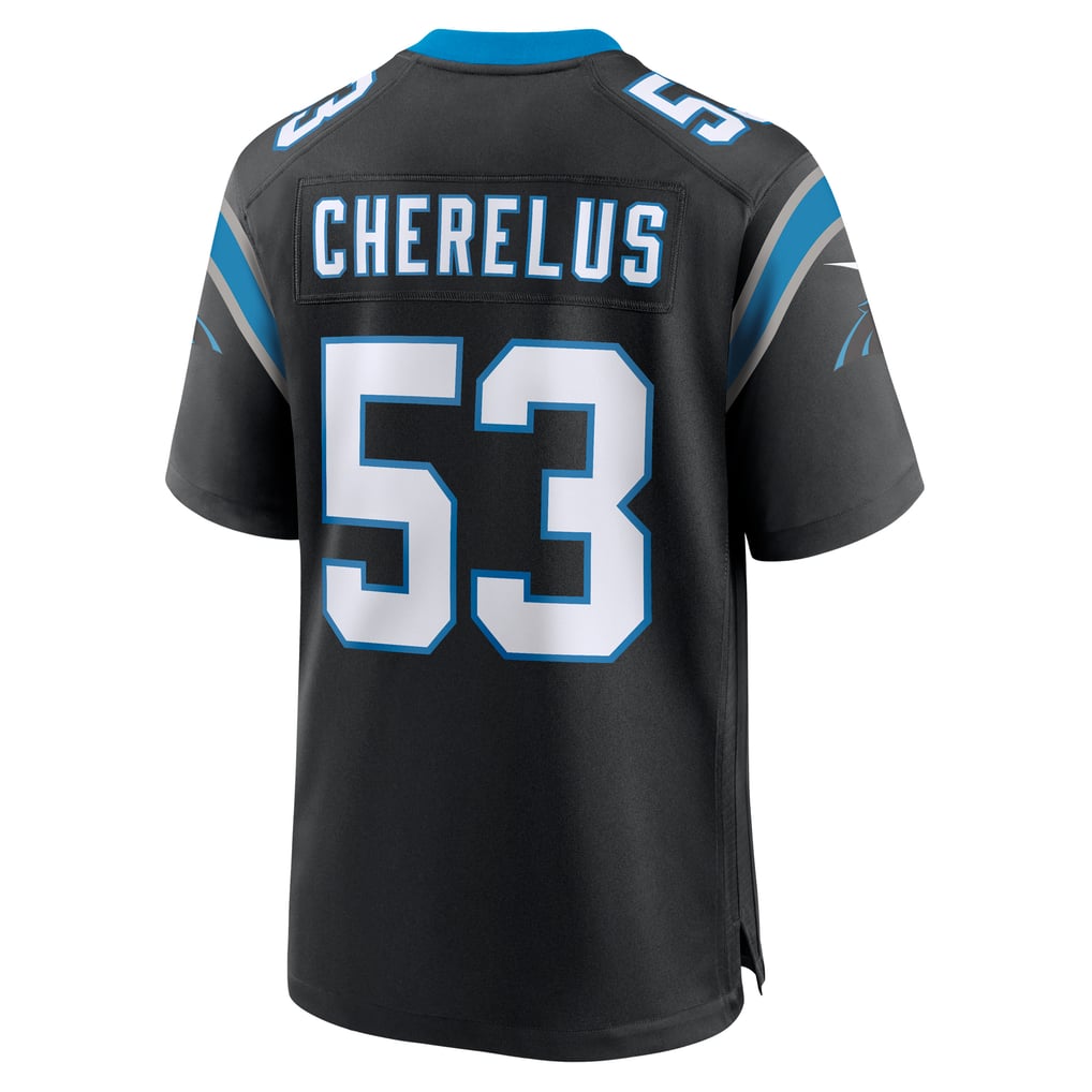 Men's Carolina Panthers Claudin Cherelus Nike Black Team Game Jersey - Image 4