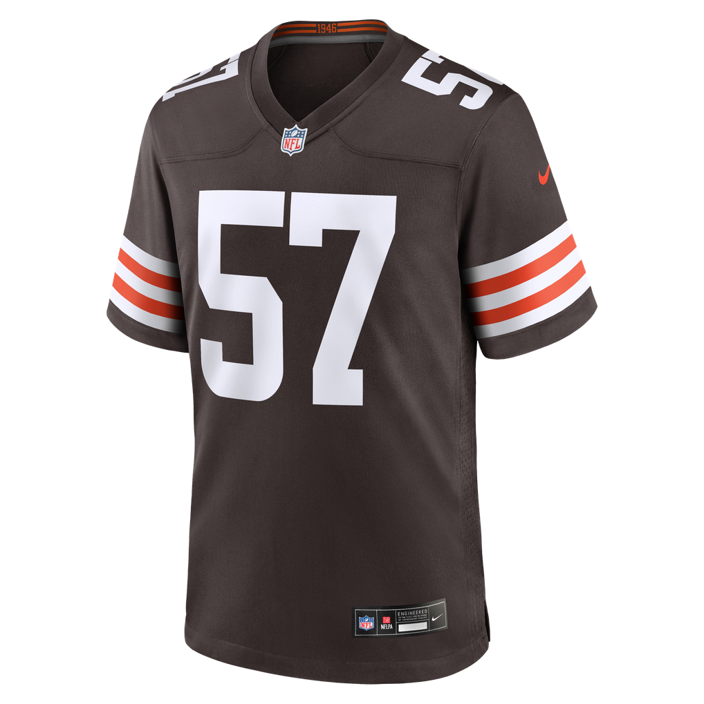 Men's Cleveland Browns Clay Matthews Nike Brown Game Retired Player Jersey - Image 3