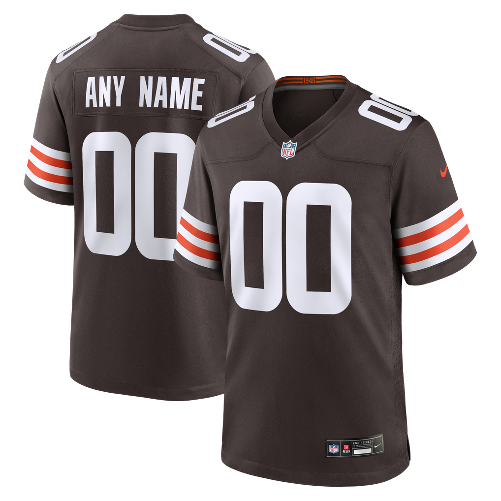Men's Nike Cleveland Browns Brown Custom Game Jersey - Image 1