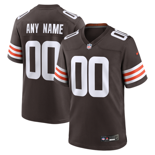 Men's Nike Cleveland Browns Brown Custom Game Jersey - Image 1