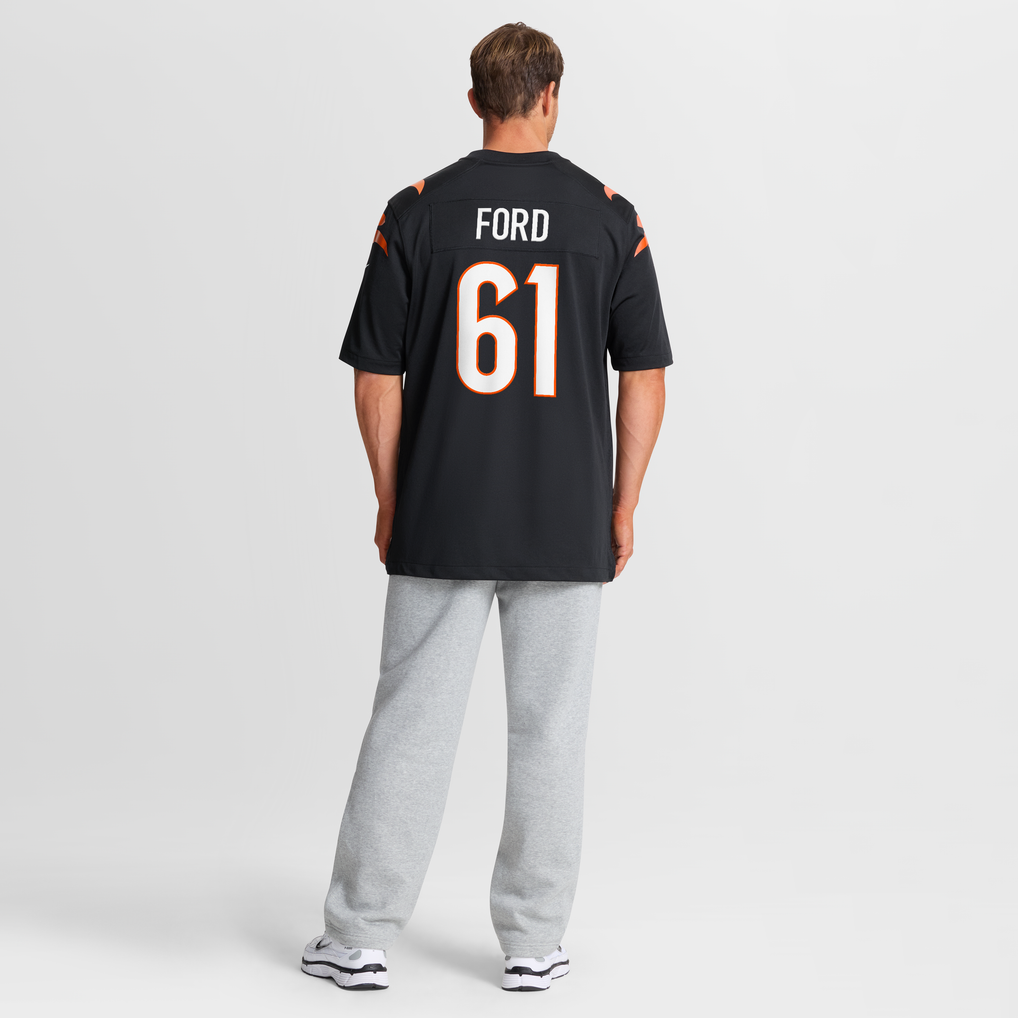 Men's Cincinnati Bengals Cody Ford Nike Black Game Jersey - Image 9