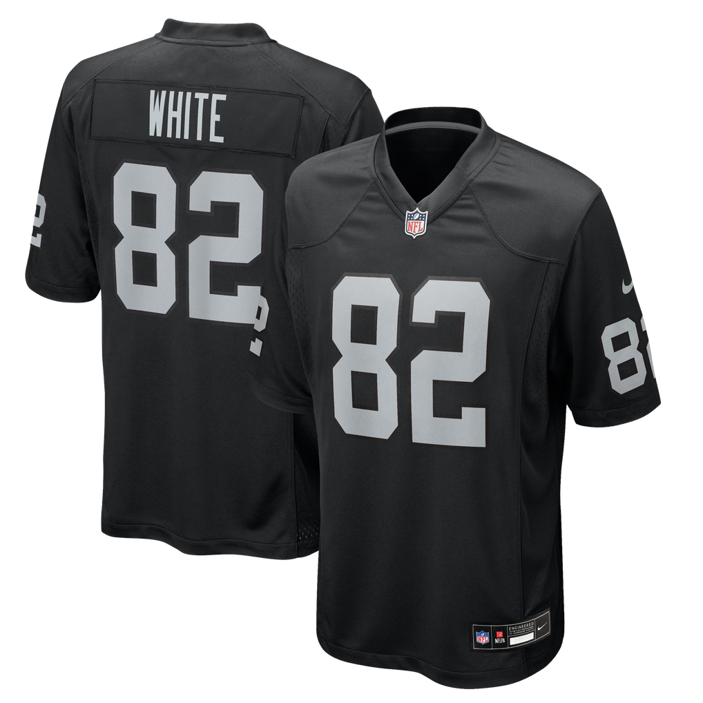 Men's Las Vegas Raiders Cody White Nike Black Team Game Jersey - Image 1