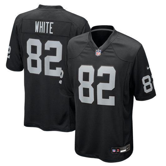 Men's Las Vegas Raiders Cody White Nike Black Team Game Jersey - Image 1