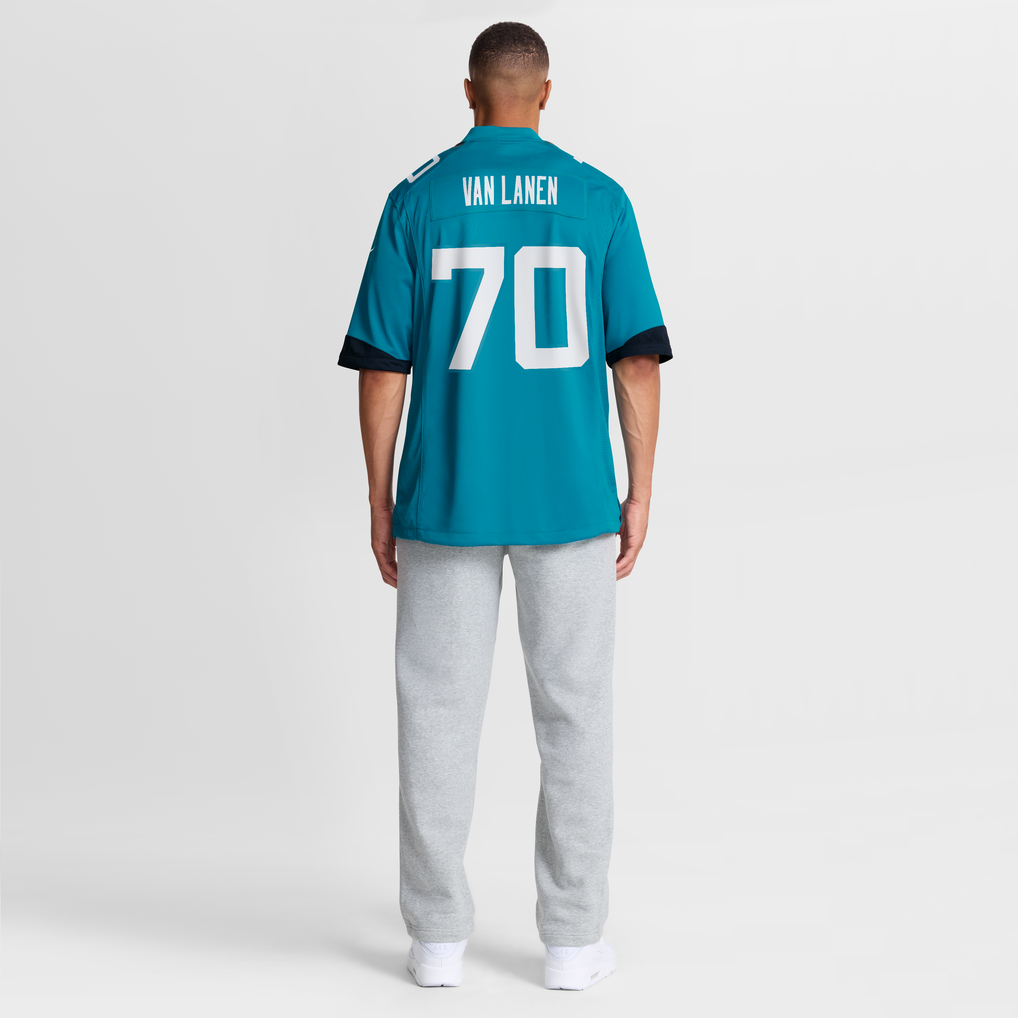 Men's Jacksonville Jaguars Cole Van Lanen Nike Teal Game Player Jersey - Image 9