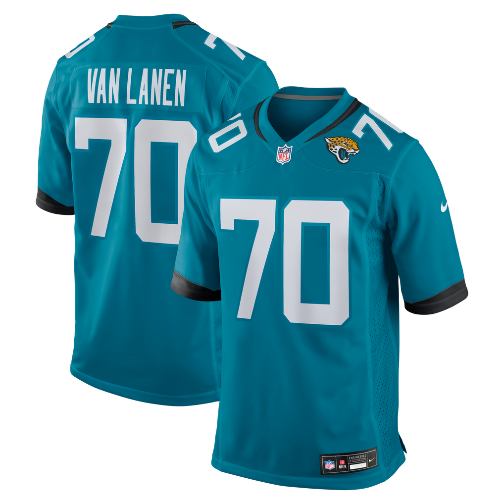 Men's Jacksonville Jaguars Cole Van Lanen Nike Teal Game Player Jersey - Image 2