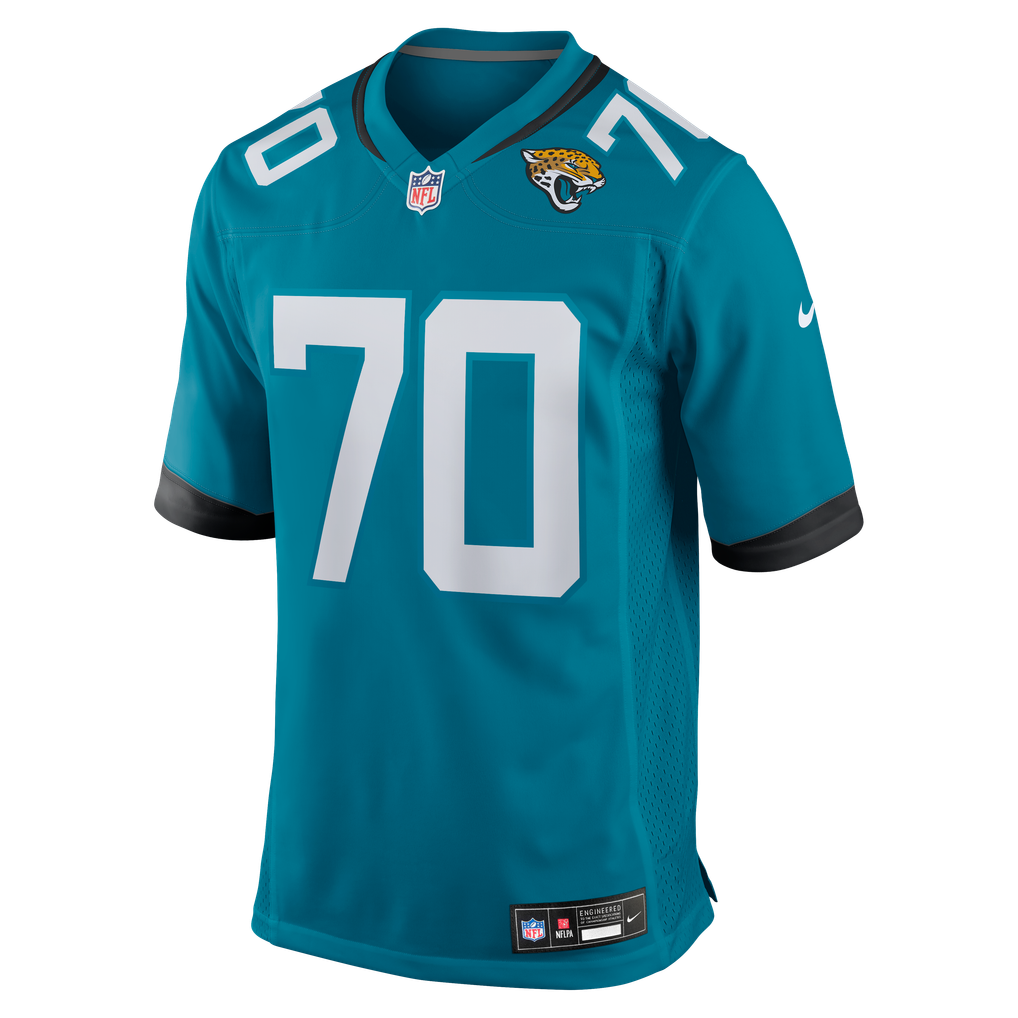 Men's Jacksonville Jaguars Cole Van Lanen Nike Teal Game Player Jersey - Image 3
