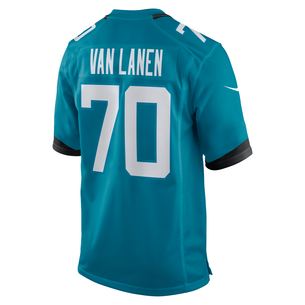 Men's Jacksonville Jaguars Cole Van Lanen Nike Teal Game Player Jersey - Image 4