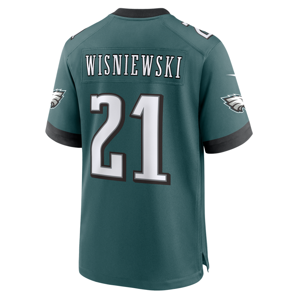 Men's Philadelphia Eagles Cole Wisniewski Nike Midnight Green Team Game Jersey - Image 4
