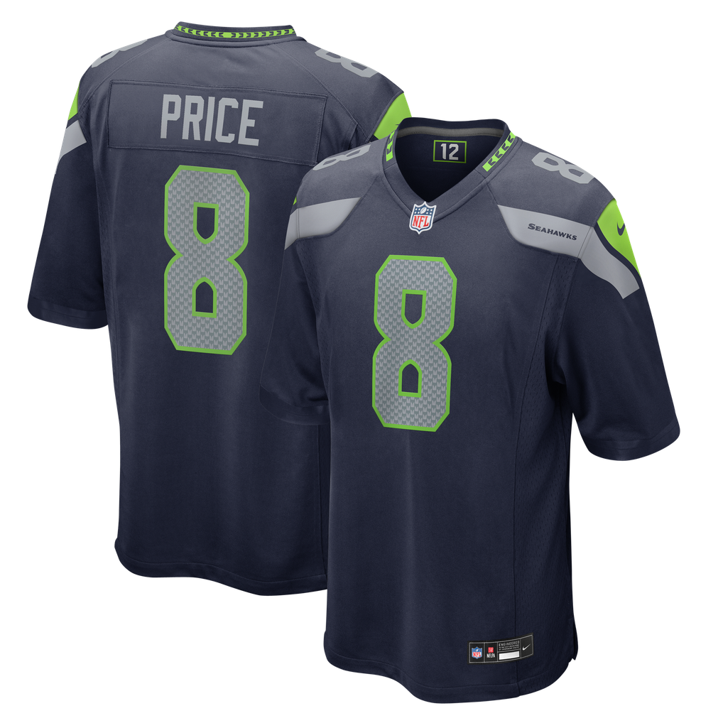 Men's Seattle Seahawks Jadarian Price Nike College Navy Team Game Jersey - Image 1