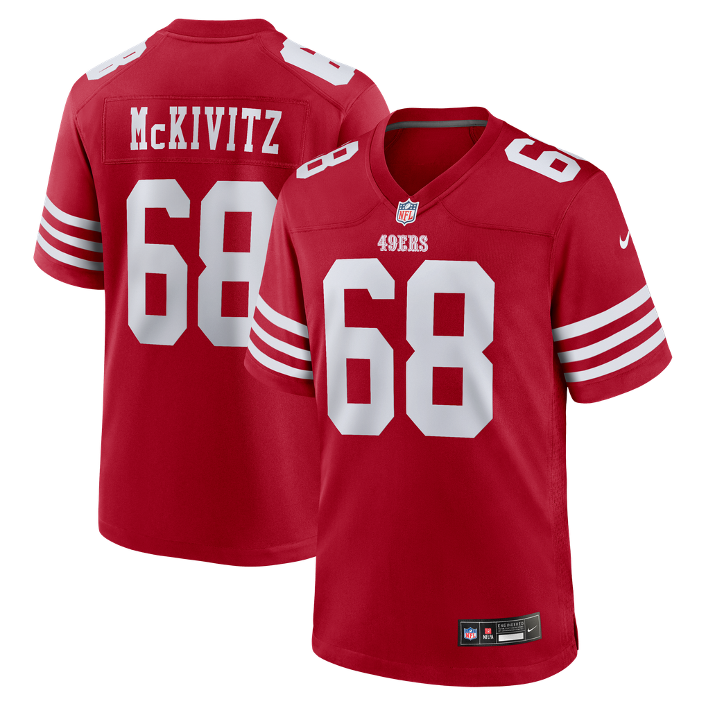 Men's San Francisco 49ers Colton McKivitz Nike  Scarlet  Game Jersey - Image 2