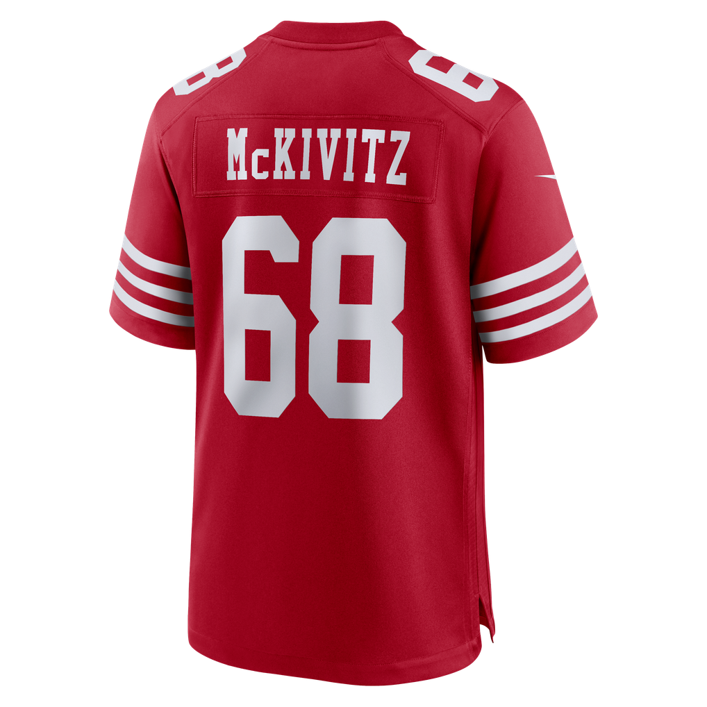 Men's San Francisco 49ers Colton McKivitz Nike  Scarlet  Game Jersey - Image 4