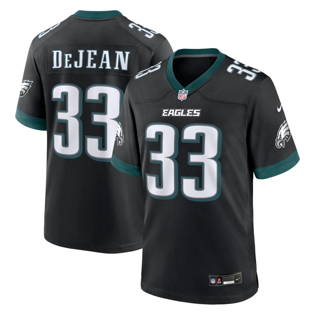 Men's Philadelphia Eagles Cooper DeJean Nike  Black Alternate Game Jersey - Image 2