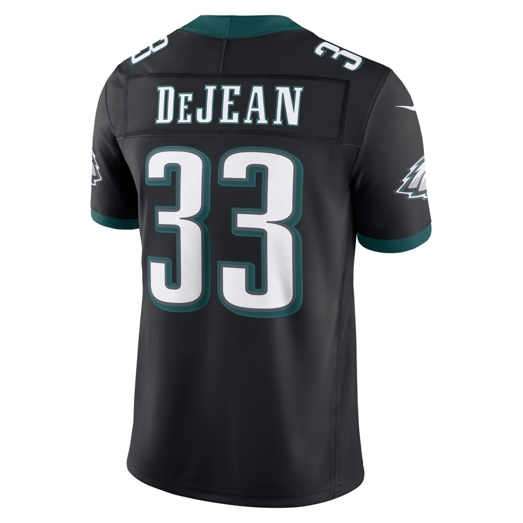 Men's Philadelphia Eagles Cooper DeJean Nike Black Alternate Vapor F.U.S.E. Stitched Limited Jersey - Image 4