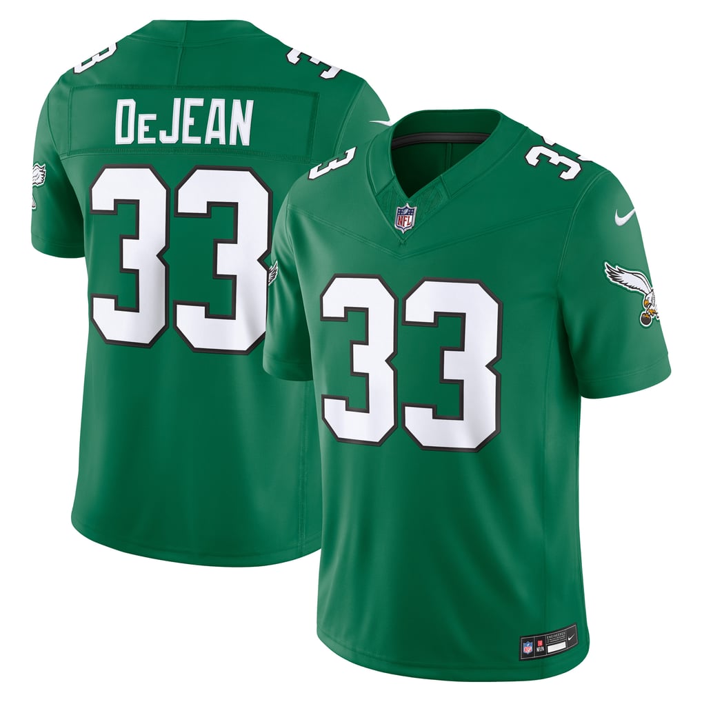 Men's Philadelphia Eagles Cooper DeJean Nike Kelly Green Alternate Vapor F.U.S.E. Stitched Limited Jersey - Image 2