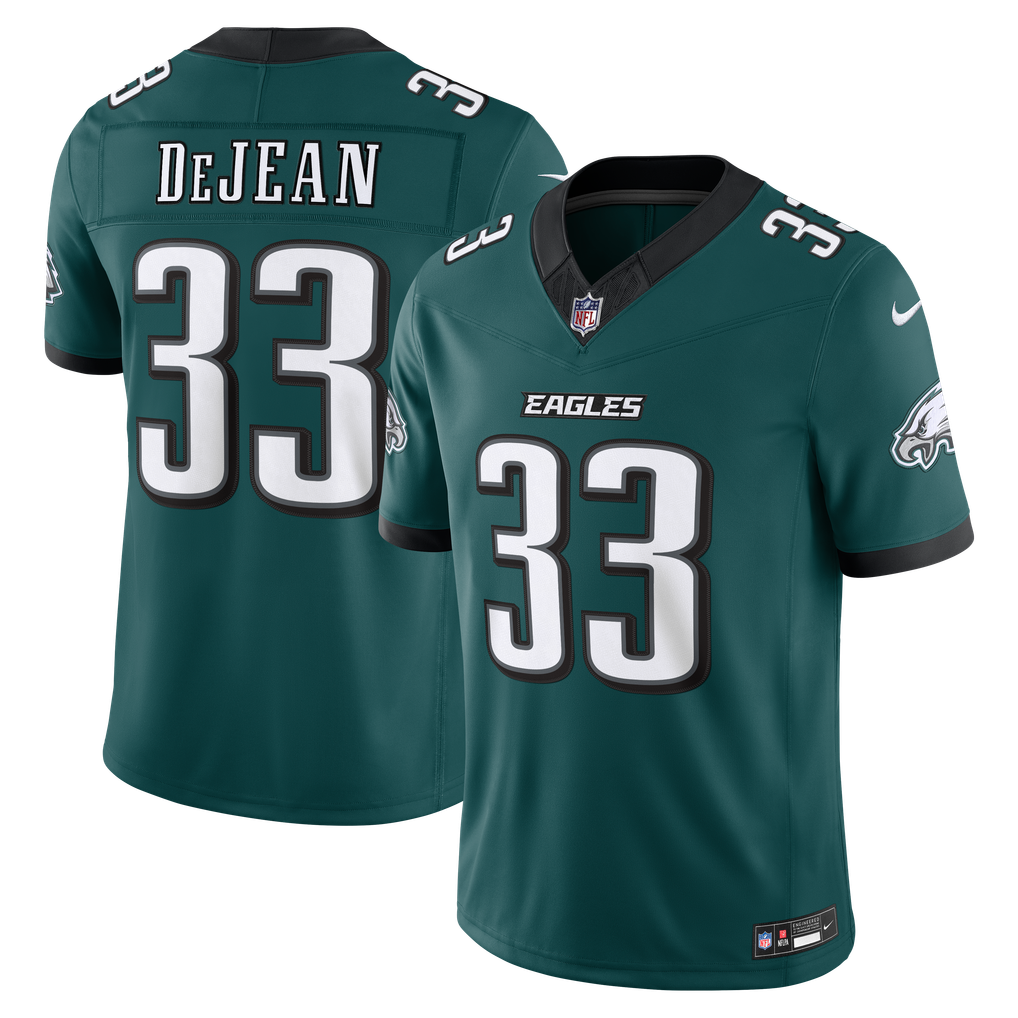 Men's Philadelphia Eagles Cooper DeJean Nike Midnight Green Team Vapor F.U.S.E. Stitched Limited Jersey - Image 2