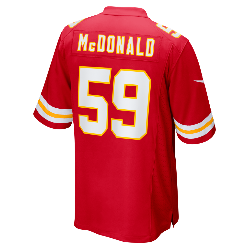 Men's Kansas City Chiefs Cooper McDonald Nike  Red Team Game Jersey - Image 4